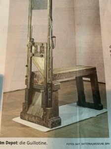 Die Guillotine, mit der Sophie und Hans Scholl sowie Christoph Probst am 22. Februar 1943 im Gefängnis München-Stadelheim enthauptet wurden