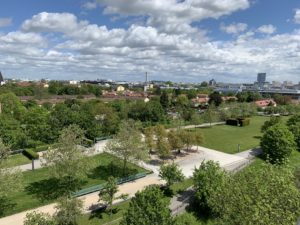 Der östliche Teil des Petuelparks auf den beiden Tunnelröhren des Petuelrings