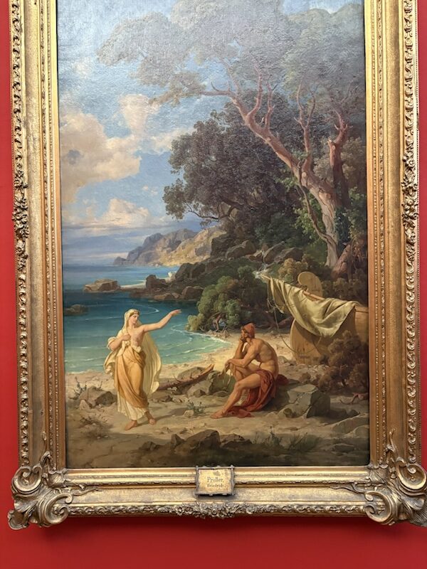 Odysseus verabschiedet sich von Kalypso, die ihn nach einem Schiffsbruch 7 Jahre kang festgehalten hat.